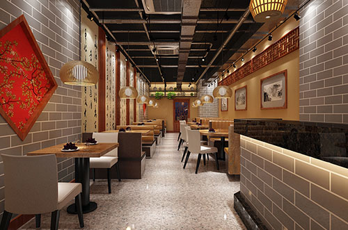 磐石传统中式餐厅餐馆装修设计效果图